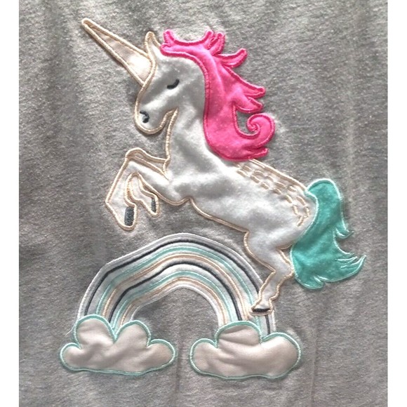 Bobbie Brooks Unicorn Rainbow Tank Small Pink Blue Racerback Sleepwear Gray - Picture 3 of 5